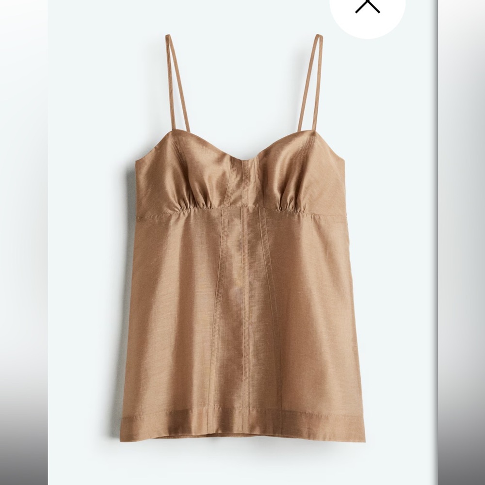 H&M Tan Chemise with Structured Bodice